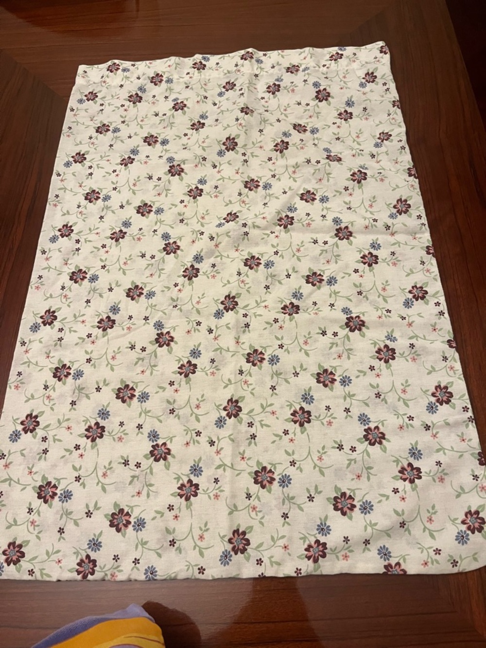 Floral Cotton Vintage pillow case  – White with Purple Floral Print